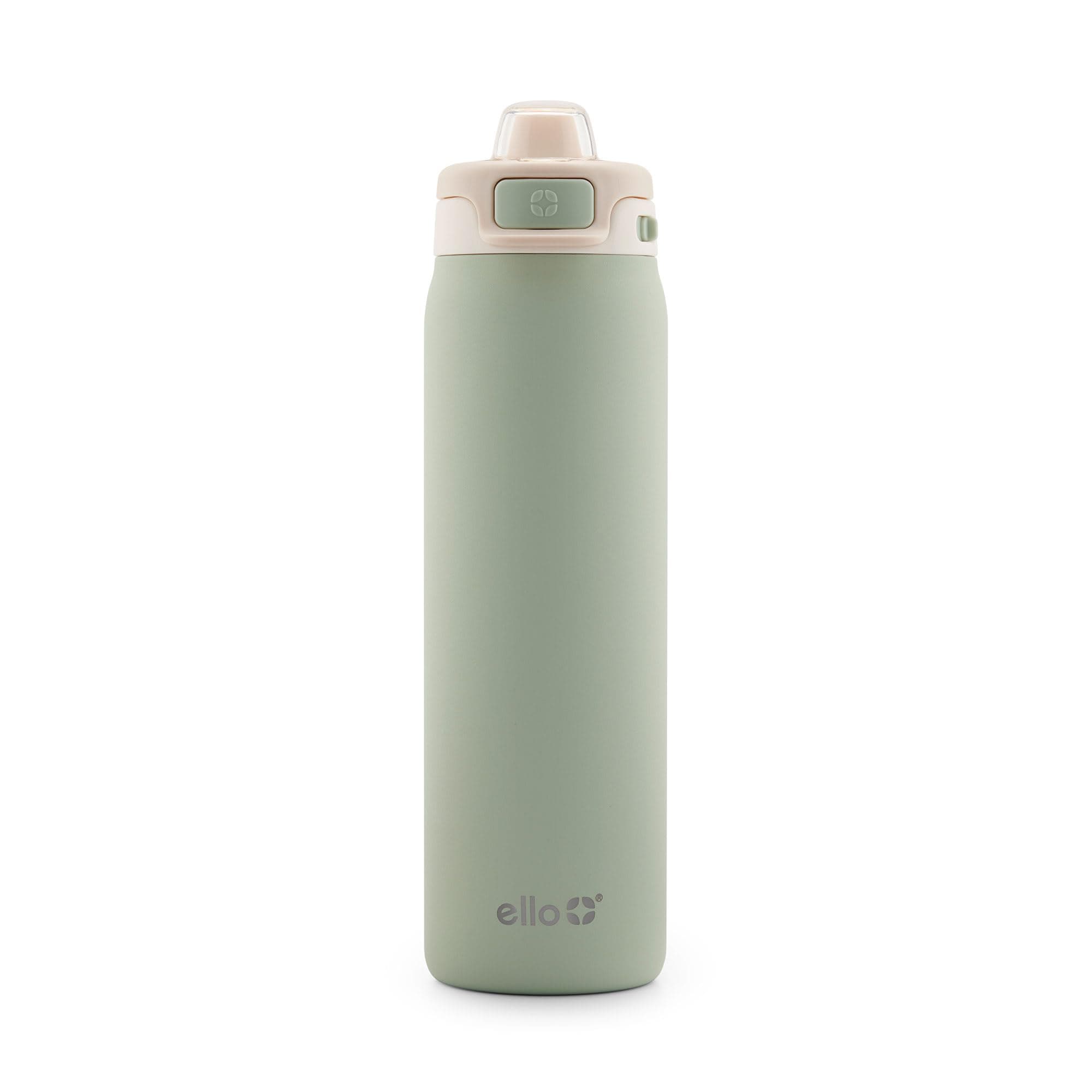Ello Pop & Fill 22oz Stainless Steel Water Bottle with Quick Fill Technology, Double Walled and Vacuum Insulated Metal, Leak Proof Locking Lid, Sip and Chug, Reusable, BPA Free, Pistachio