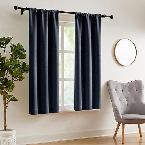 WRENSONGE Easy Rod Pocket Blackout Curtains 63-inch, 4-Panel Set