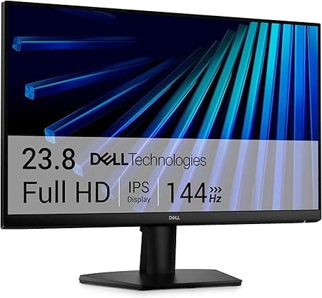 Dell 24 Monitor - SE2426H - 23.8-inch FHD (1920x1080) 144Hz 1ms Display, in-Plane Switching (IPS) Technology, AMD FreeSync™, TÜV 3-Star 2X HDMI, Tilt