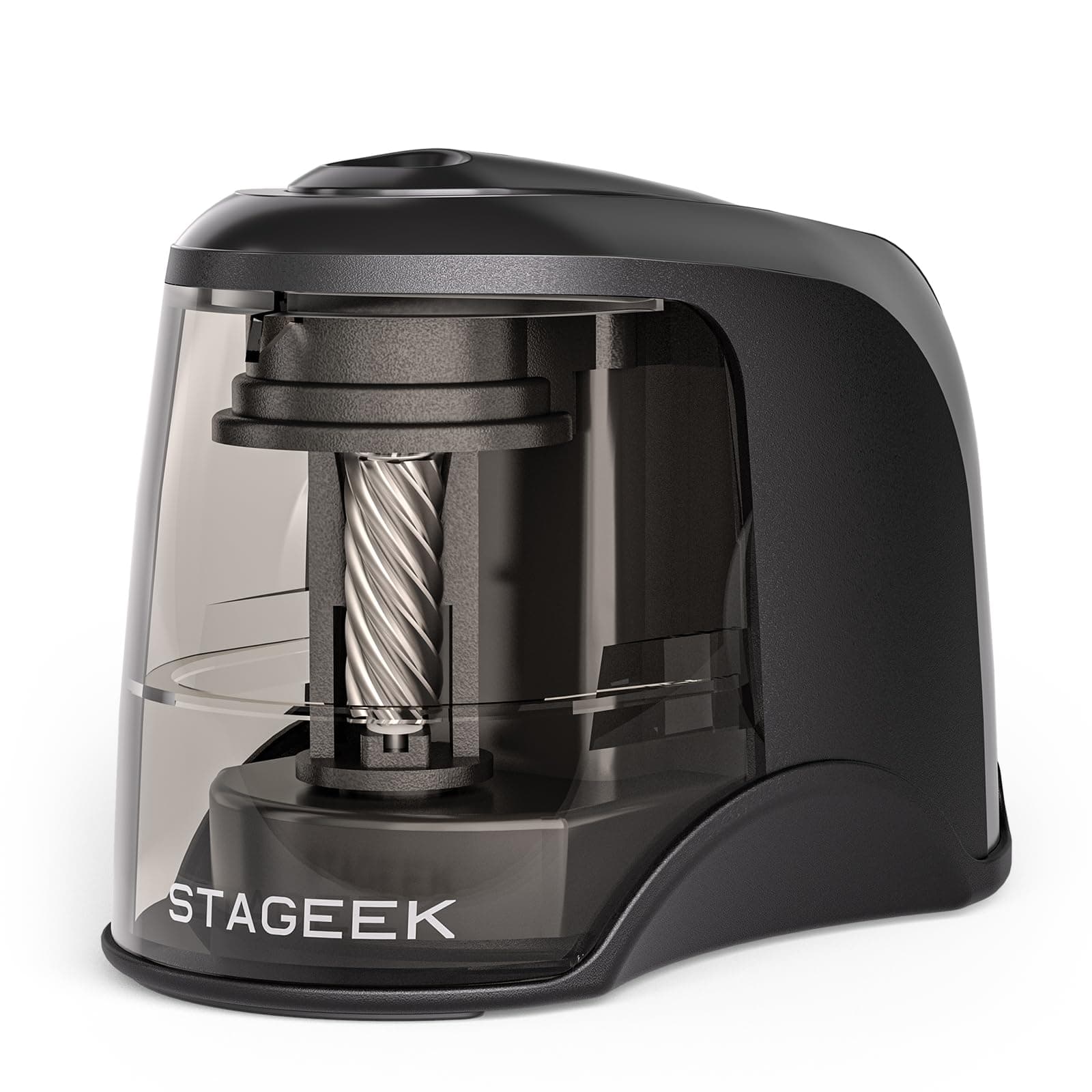 STAGEEK Electric Pencil Sharpener, Plug in or USB/Battery Operated. Fits No.2 and Colored Pencils (6-8mm). Great for School, Classroom, Office and Home(Black)