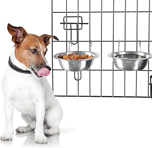 PETMAKER Stainless-Steel Dog Bowls with Non-Slip Base, Set of 2, 8oz