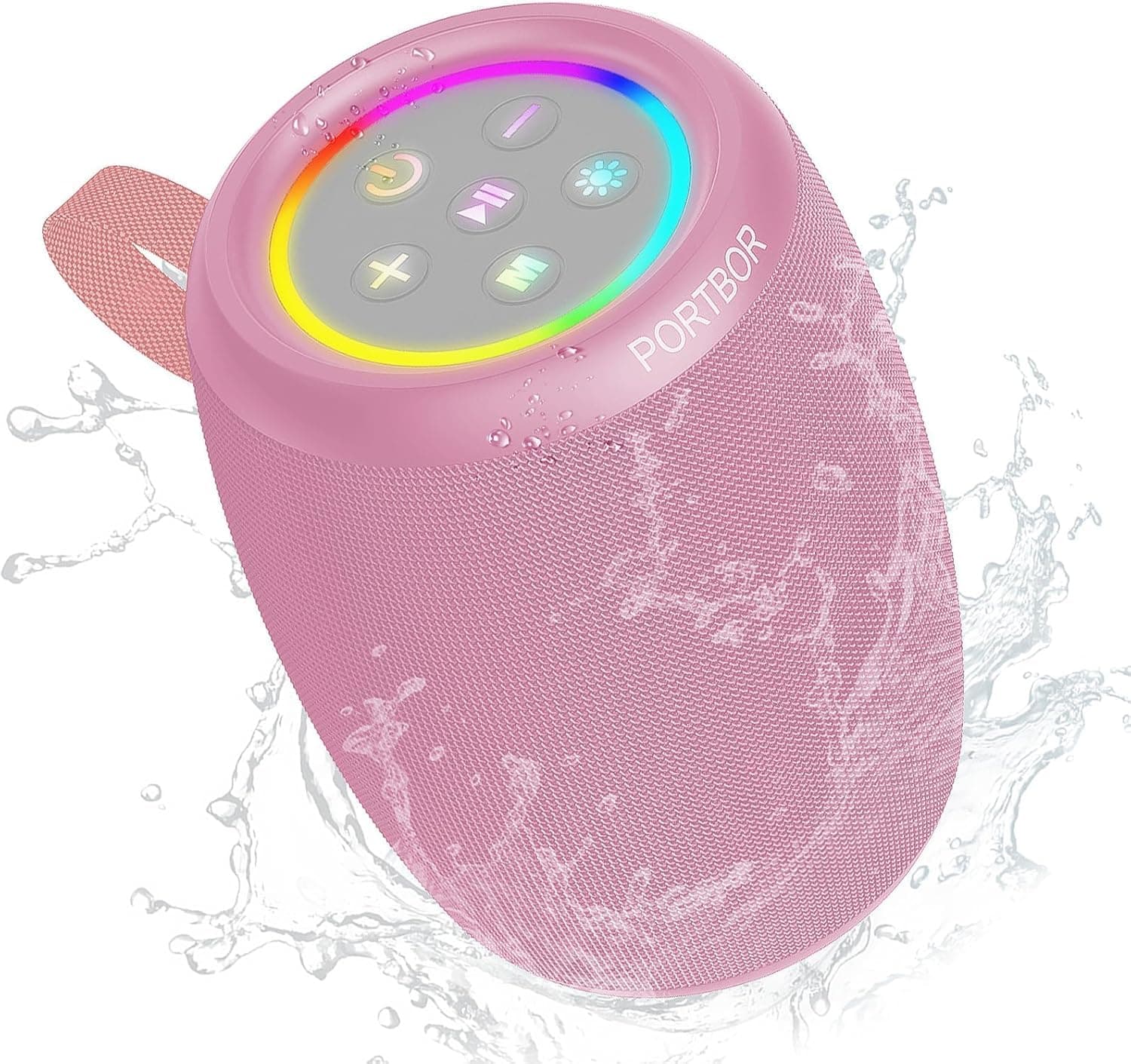 Portable Bluetooth Speaker with Lights, Powerful Stereo Loud Sound Wireless Small Speaker, IPX5 Waterproof, BT5.3, TWS Pairing, for Outdoor/Home/Party/Beach/Shower, Birthday Holiday Electronic Gift