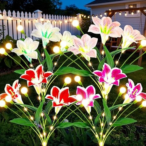 WdtPro 2-in-1 Solar Firefly Swaying Garden Lights, 4-Pack
