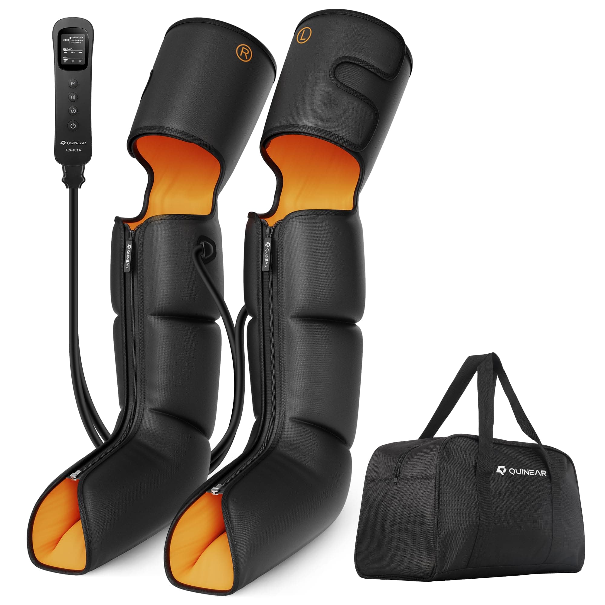 QUINEAR Leg Massager with Compression, 3-in-1 Foot Calf & Thigh Massager and Compression Therapy with Timer, Leg Massage Boots for Circulation and Pain Swelling Edema Relief, FSA-HSA Eligible