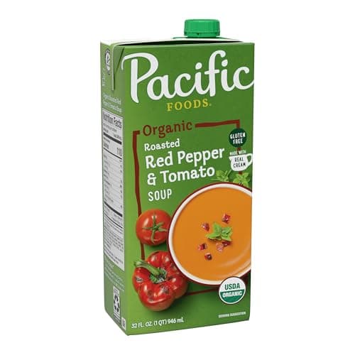 Pacific Foods Organic Roasted Red Pepper and Tomato Soup 32oz (9-Pack)