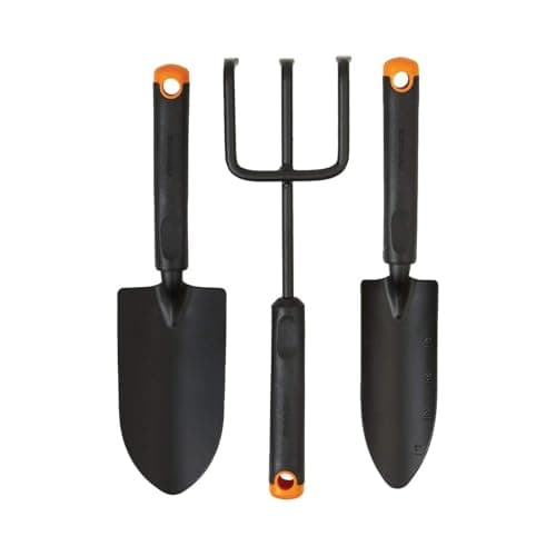 Fiskars 3-Piece Garden Tool Set (Trowel, Transplanter, Cultivator)