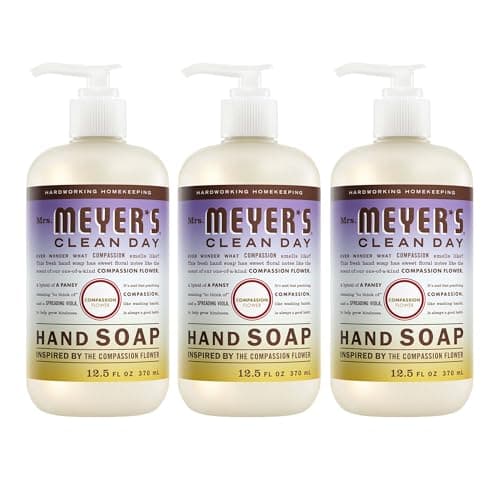 Mrs. Meyer's Clean Day Hand Soap Compassion Flower Scent 12.5oz (3-Pack)