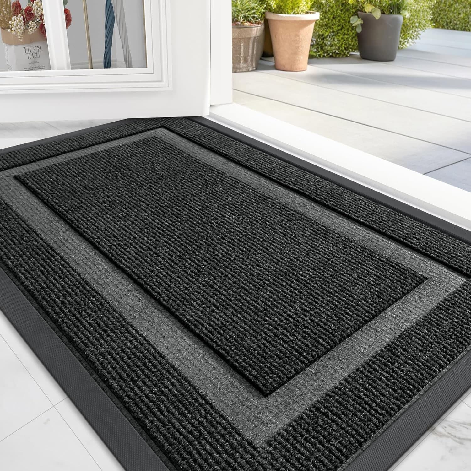 Easy-Clean Low-Profile All-Weather Doormat, 17x28 Inch